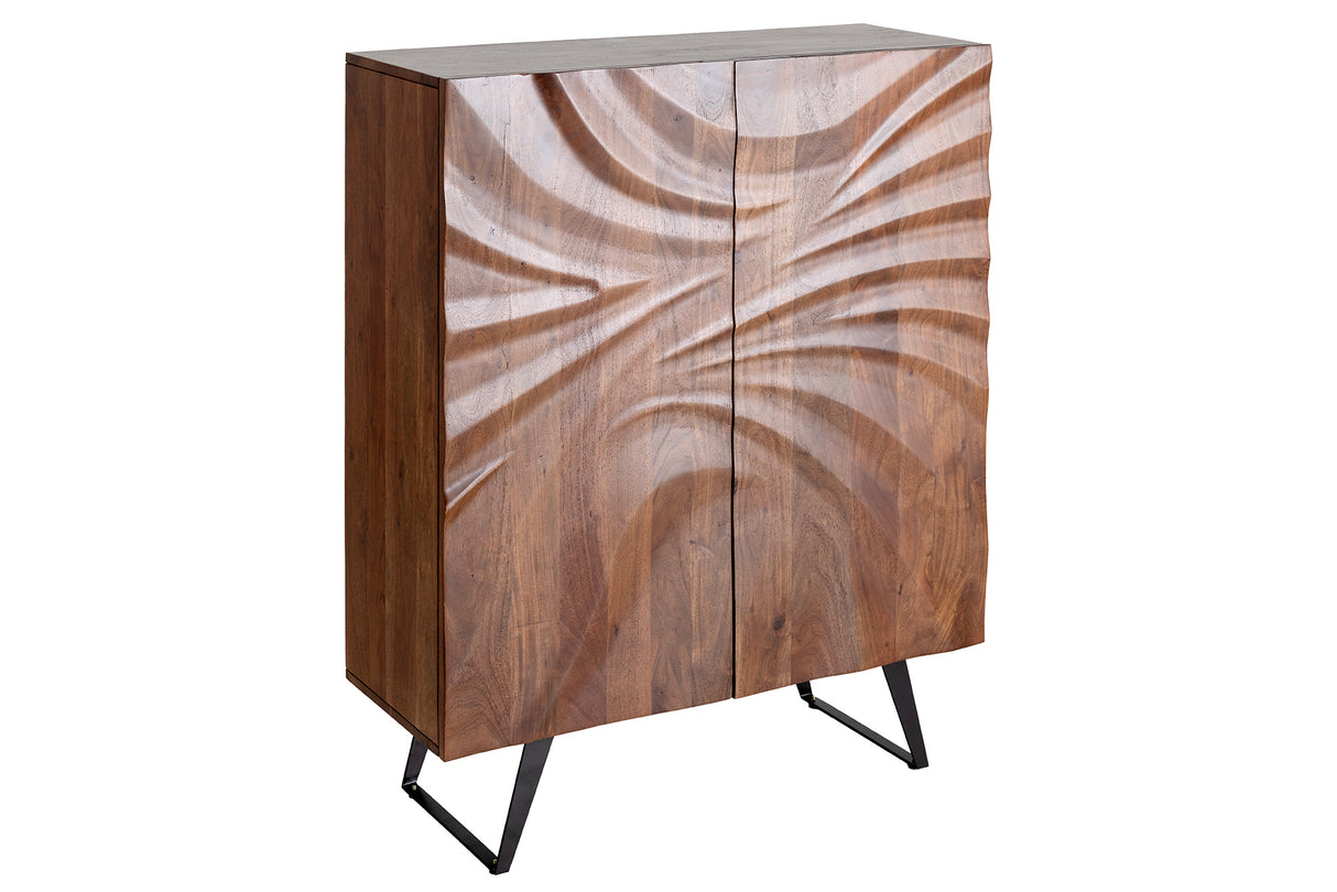 Highboard HURRICANE 120cm 3D brown acacia wood