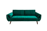 Sofa bed DIVANI 215cm with armrests velvet emerald green