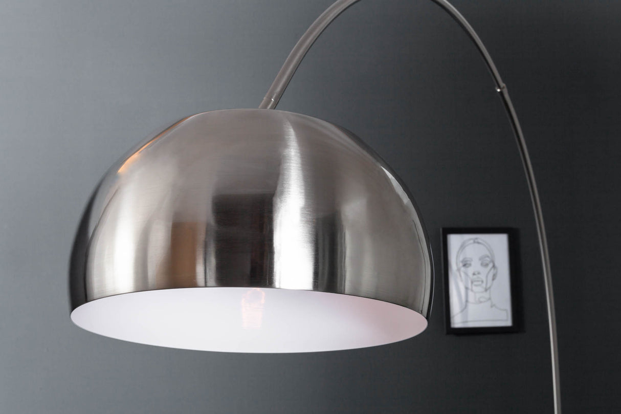 Lampadaire BIG BOW 170-210 cm chrome satiné avec base en marbre