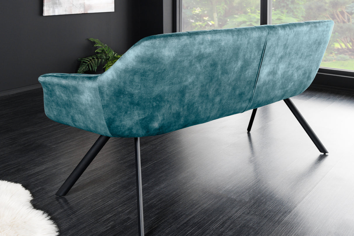 Bench PAPILLON 165cm velvet teal