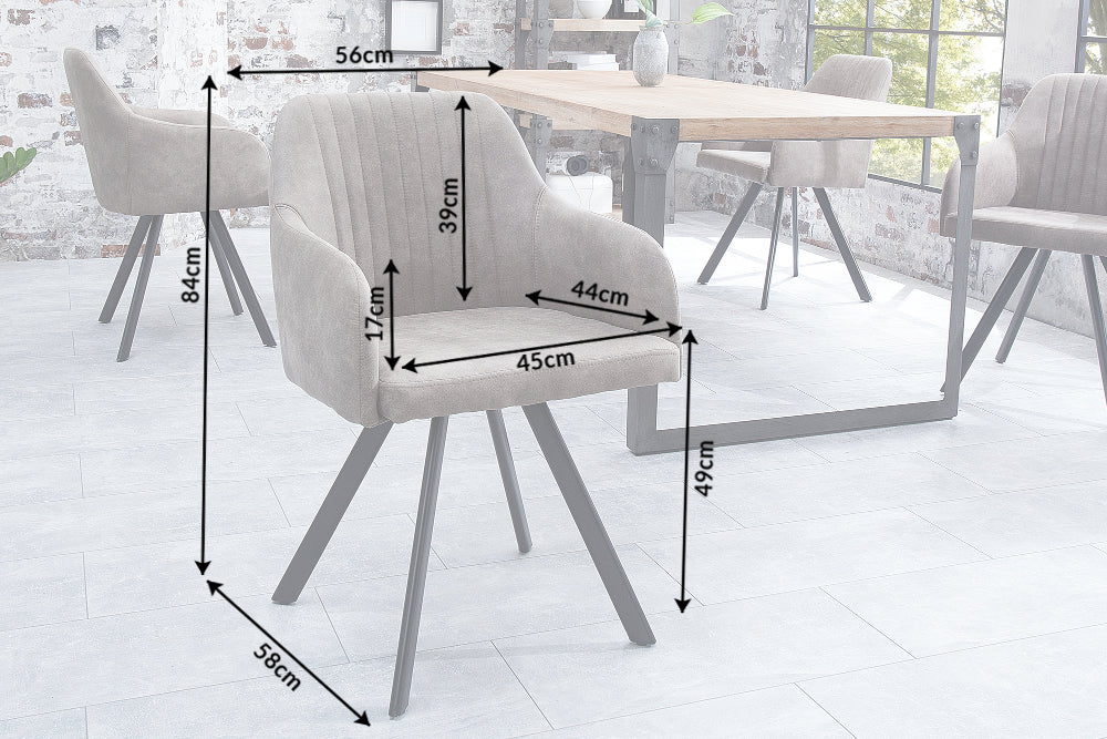 Stuhl LUCCA mit Armlehnen Mikrofaser taupe braun 