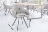Stuhl LUCCA mit Armlehnen Mikrofaser taupe braun 