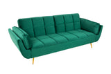 Sofa bed BOUTIQUE 215cm with armrests velvet emerald green