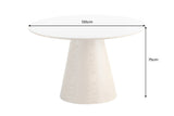 Dining table UNIQUE 120cm round oak wood verneered ceramic white marble top
