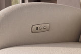 Cinema armchair PRIORITY 360° rotatable electrically adjustable w/ USB port textured fabric beige