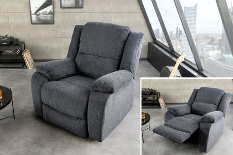Cinema armchair HOLLYWOOD textured fabric dark grey