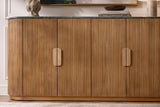 Sideboard VENEZIANO 170cm Mangoholz und Marmorplatte grünbraun