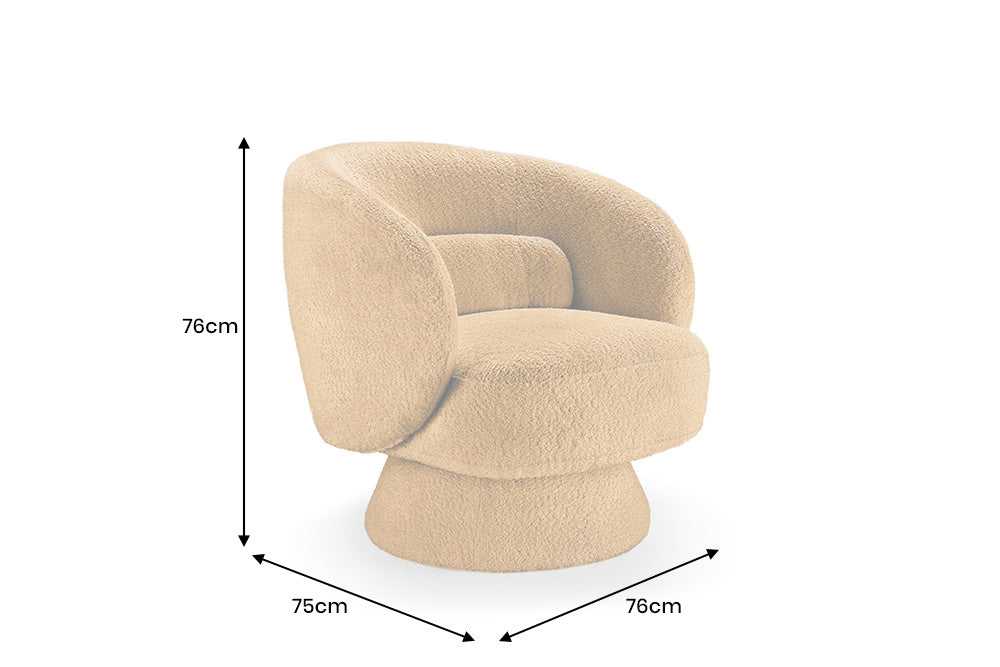 Sessel BOSSA NOVA 360° drehbar Bouclé senfgelb