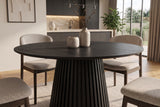 Dining table VALHALLA WOOD Ø 120cm round oak wood veneered black
