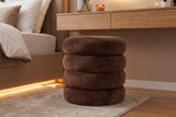 Hocker VOGUE 40cm rund gepolstert mit Stauraum Samt rostbraun