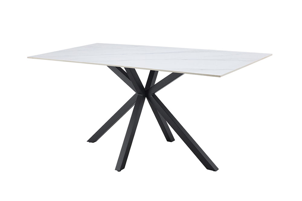 Dining table GALAXIE 160cm w/ star frame ceramic white
