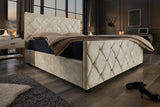 Bett ELYSIUM 180x200cm Samt Champagner Beige mit Stauraum