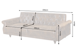 Sofa bed MAISON BELLE AFFAIRE 220cm microfibre antique brown