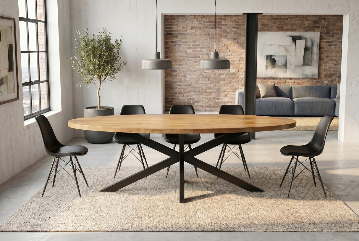 Esstisch GALAXIE 240cm oval Mangoholz naturbraun