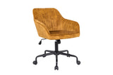 Office chair TURIN 47-56cm with armrests velvet mustard yellow