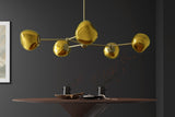 Pendelleuchte LIQUID DIAMOND 5 Glasschirme gold