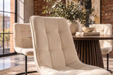 Freischwinger MIAMI quadratische Steppung Cord beige mit schwarzem Metallgestell