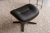 Hocker VOGUE drehbar 360° Pappel furniert Kunstleder schwarzbraun