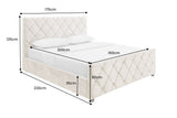 Bett ELYSIUM 160x200cm mit Stauraum Samt champagner