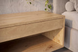 Bedside table PURE 50cm hanging mango wood natural cream finish