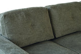 Sofa bed APARTMENT 245cm 3-seater w/ ottoman and storage space textured fabric green