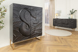 Highboard SNAKE 120cm black mango wood