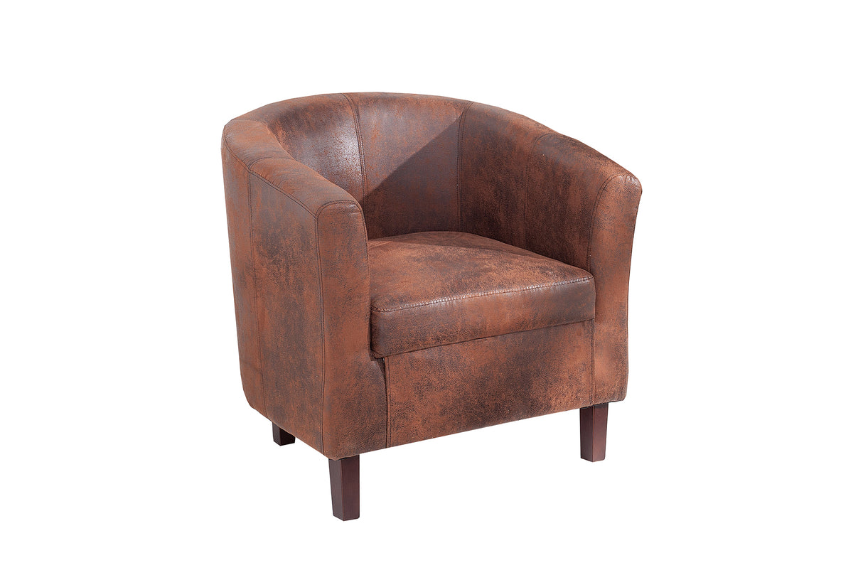 Armchair HEMINGWAY microfibre whisky brown