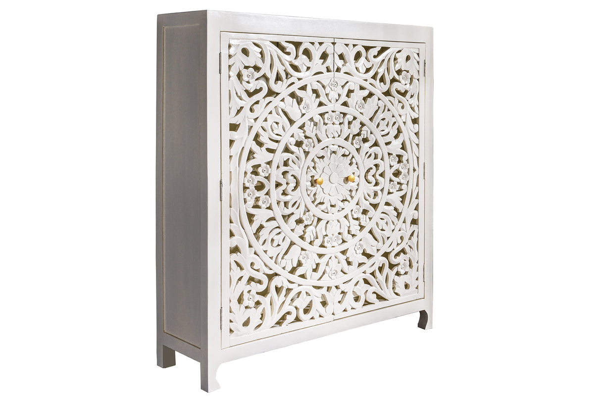 Highboard MARRAKECH 140cm weiß Mangoholz