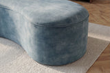 Bench chest ELEMENTAL 120cm upholstered w/ storage space velvet petrol