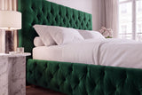 Bett PARIS CHESTERFIELD 180x200cm Samt dunkelgrün