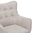 Drehstuhl THOR 360° mit Armlehnen Strukturstoff hellbeige mit Gestell Eiche dunkel natur