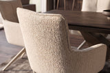 Swivel chair LUGANO 360° auto-return w/ armrests 150 kg load capacity chenille tweed beige
