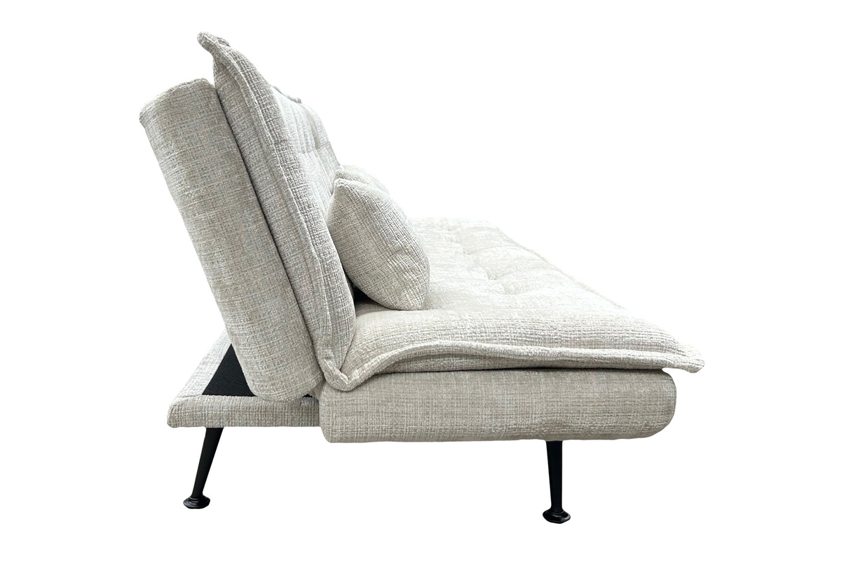 Sofa bed JAZZ 195cm 3-seater chenille fabric champagne beige