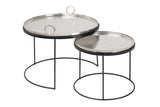 Side table ELEMENTS ORIENTAL 46-62cm set of 2 removable trays silver