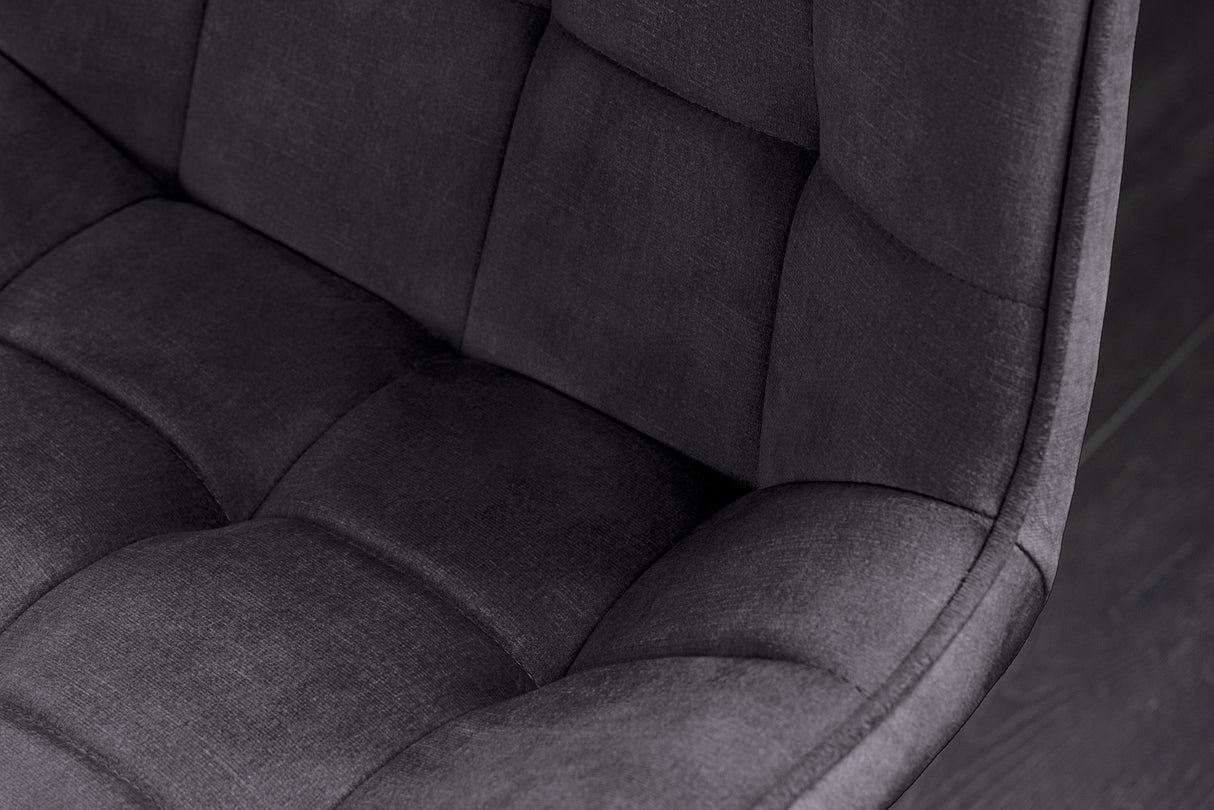 Stuhl ROADSTAR Samt dunkelgrau mit schwarzen Metallbeinen