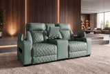 Cinema armchair HOLLYWOOD 2-seater electrically adjustable artificial leather sage