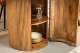 Dining table TRES CHIC Ø 120cm round mango wood brown w/ storage space