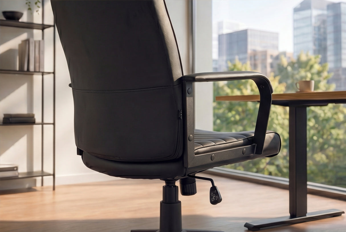 Bürostuhl LAZIO 49-59cm mit Wippfunktion Kunstleder schwarz
