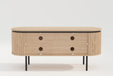 TV-Board ATELIER 120cm natural oak wood look w/ black legs