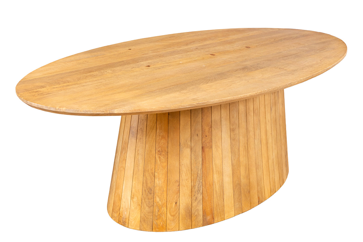 Dining table ART DECO 220cm oval table top mango wood natural creamy
