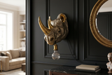 Wandleuchte RHINO 40 cm handgefertigte goldene Nashornskulptur
