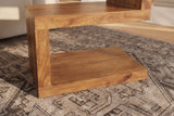 Beistelltisch S 60cm mit Stauraum Mangoholz honigfarben lasiert
