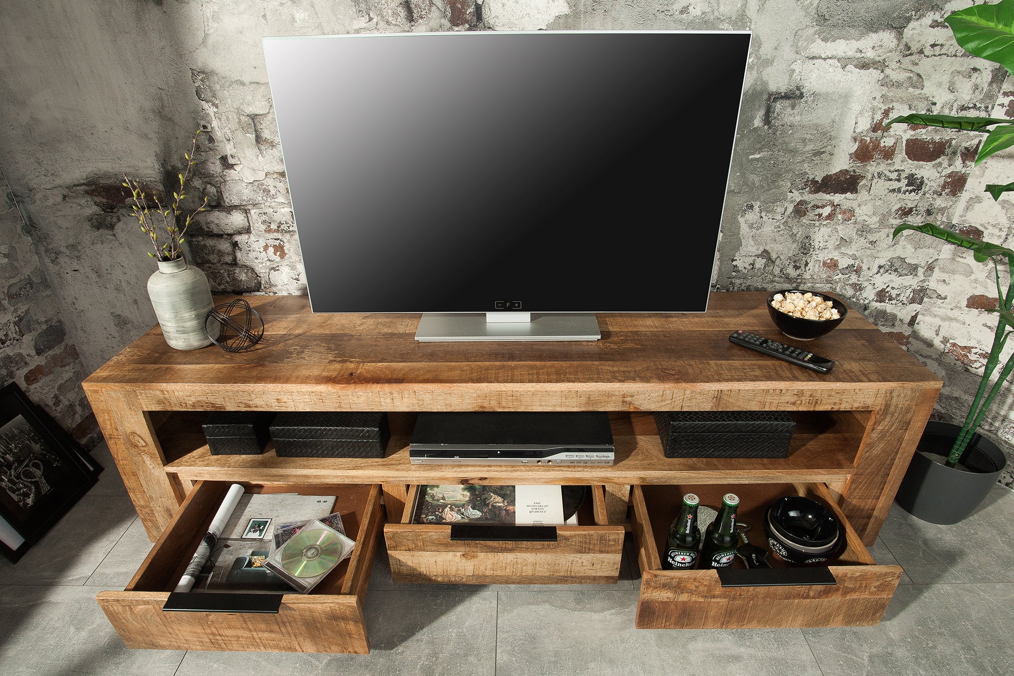 LIFE FURNITURE IRON WOODEN TV BOARD 【公式通販】