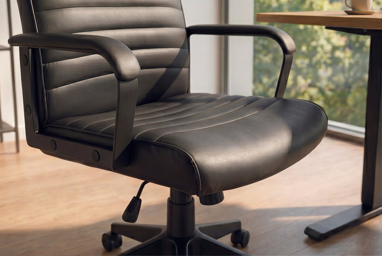 Bürostuhl LAZIO 49-59cm mit Wippfunktion Kunstleder schwarz