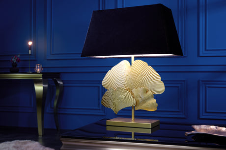 Table lamp GINKGO 60cm gold black lampshade