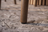 Chair VALHALLA WOOD textured fabric beige and oak wood brown