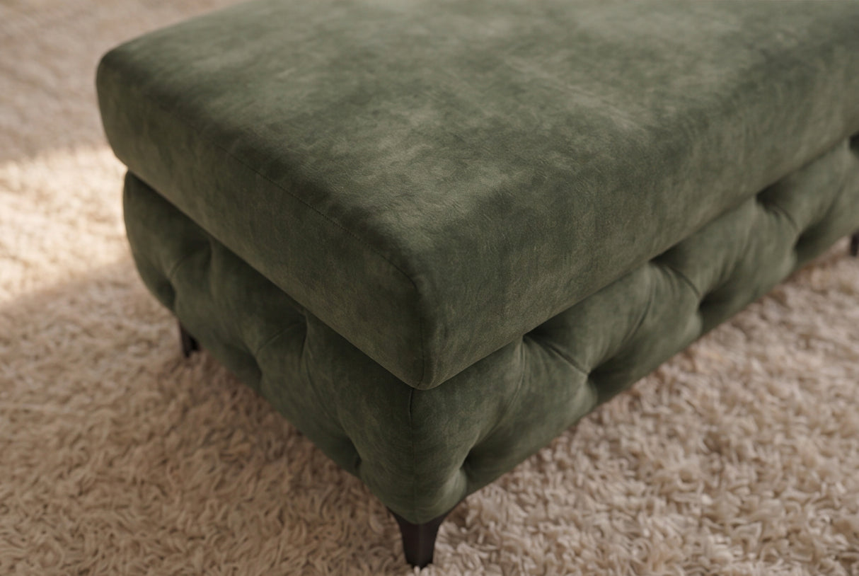 Stool MODERN BAROCK 95cm velvet dark green