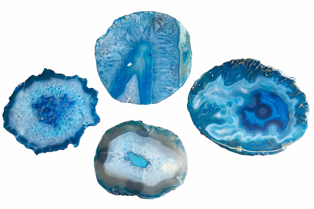 Trivet ACHAT 12cm set of 4 agate blue