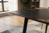 Esstisch MILANO 140cm Aurora Oro Keramik Schwarzgold Sand