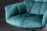 Armchair PAPILLON 83-90cm rotatable 360° velvet teal